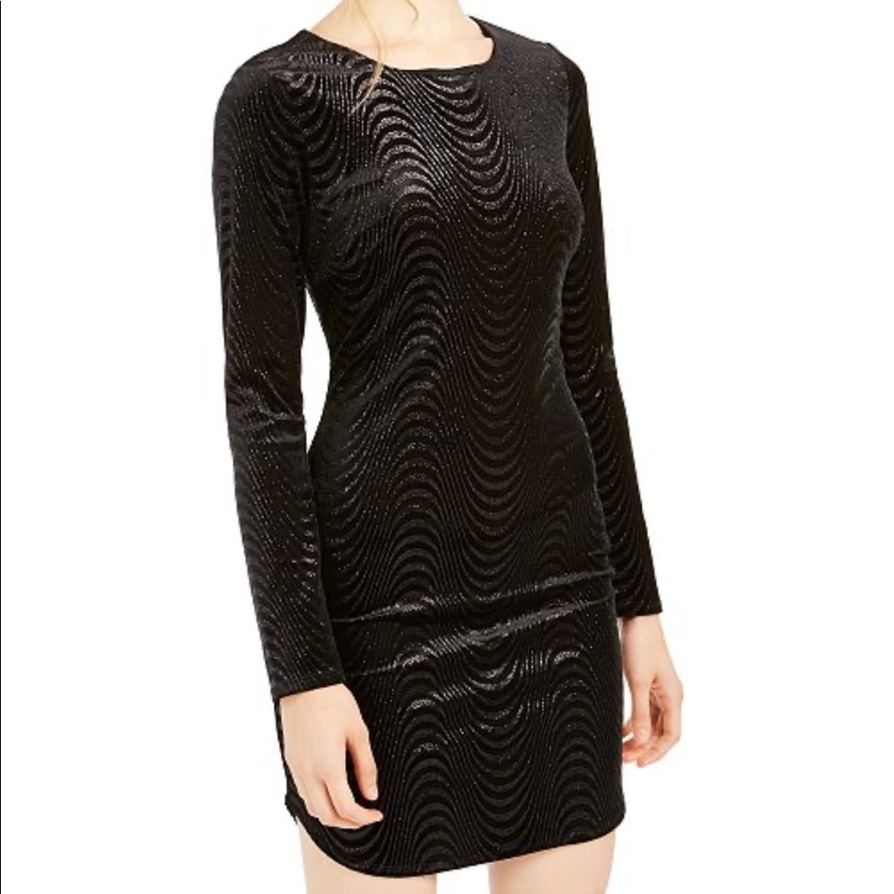 Black long sleeve mini dress